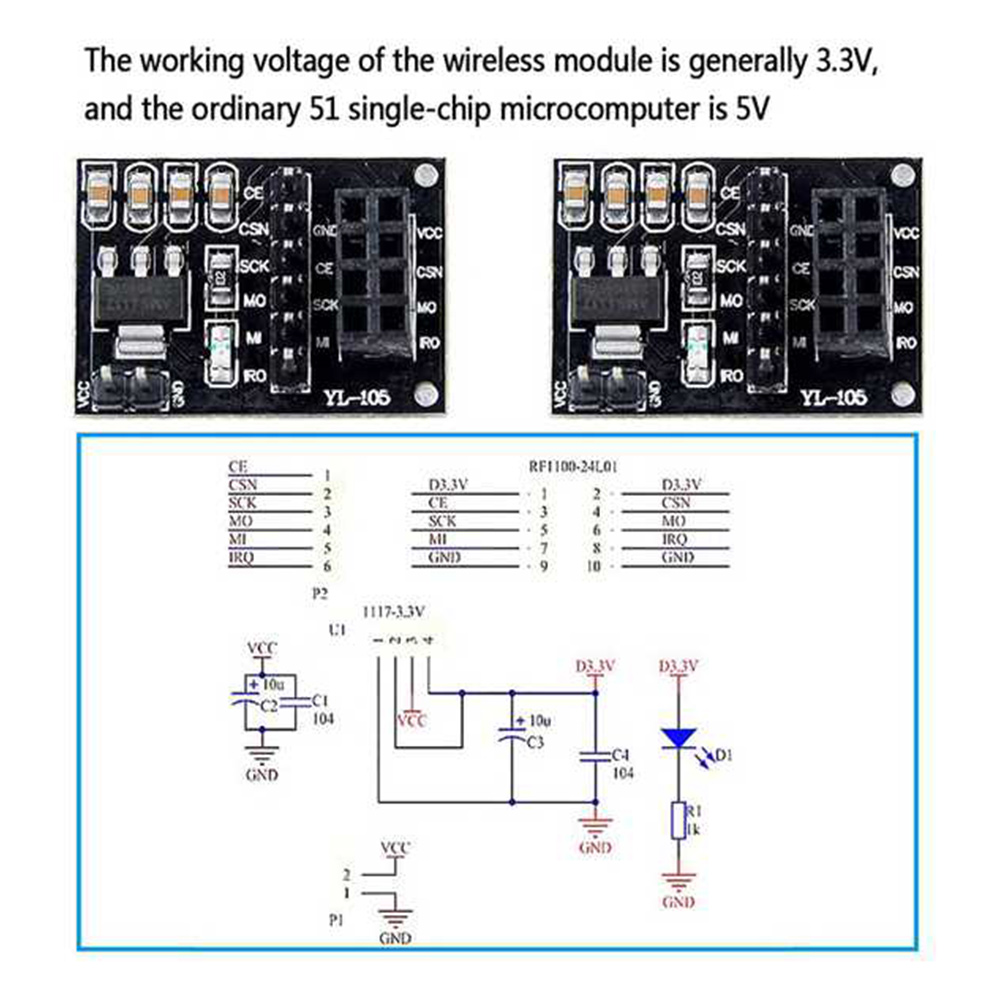 Nrf24L01 Module Wireless - ABAN 5Pcs NRF24L01 Wireless Adapter Module
