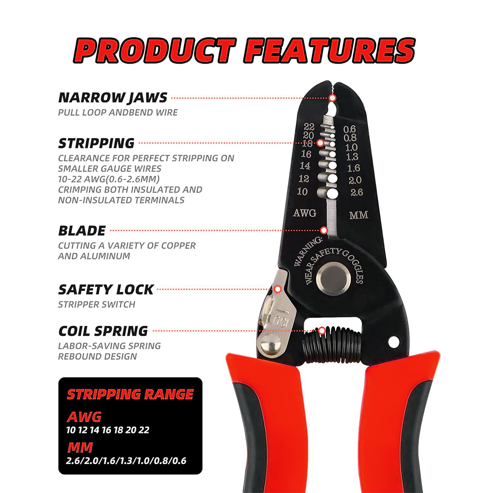 Wire Stripper Cutter - Wire Cutter, Wire Stripper Crimper, Wire