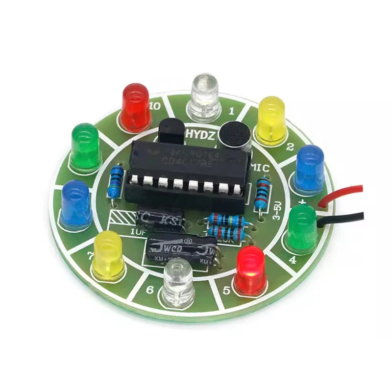 Diy Electronics Lab - CD4017 Colorful Voice Control Rotating LED