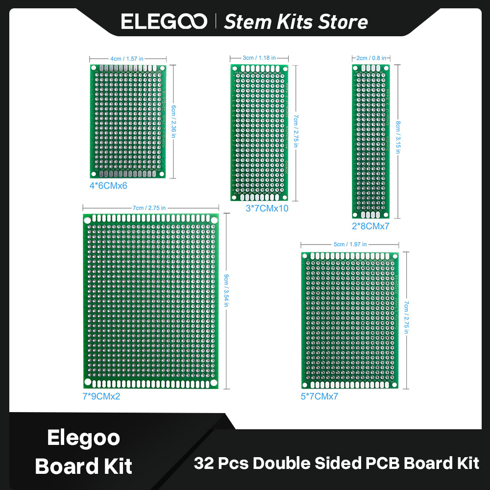 Pcb Etching Kit - ELEGOO 32 Pcs Double Sided PCB