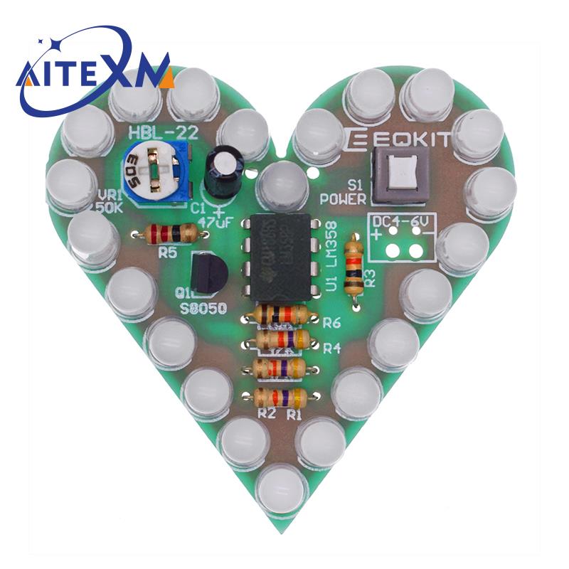 Diy Electronics Lab - DIY Kit Heart Shape Breathing Lamp