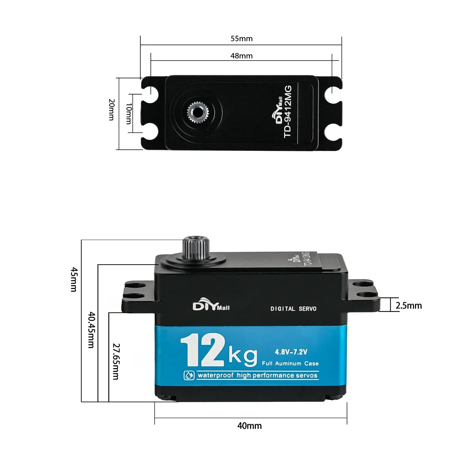 12KG TD-9412MG High Torque Ful - Servo Motor Sg90 ulasan dan harga