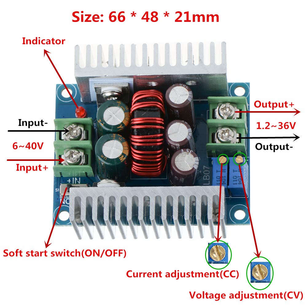 20A 300W CC CV Step Down Modul - Dc Power Supply Variable ulasan dan harga