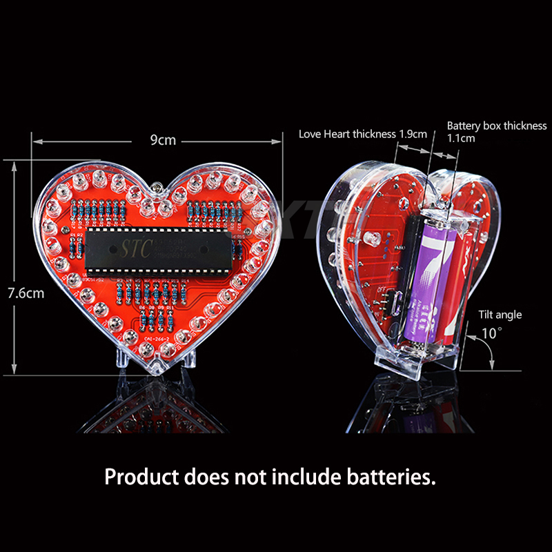 Colorful LED Love DIY Kit MCU  - Diy Electronics Projects For Students ulasan dan harga