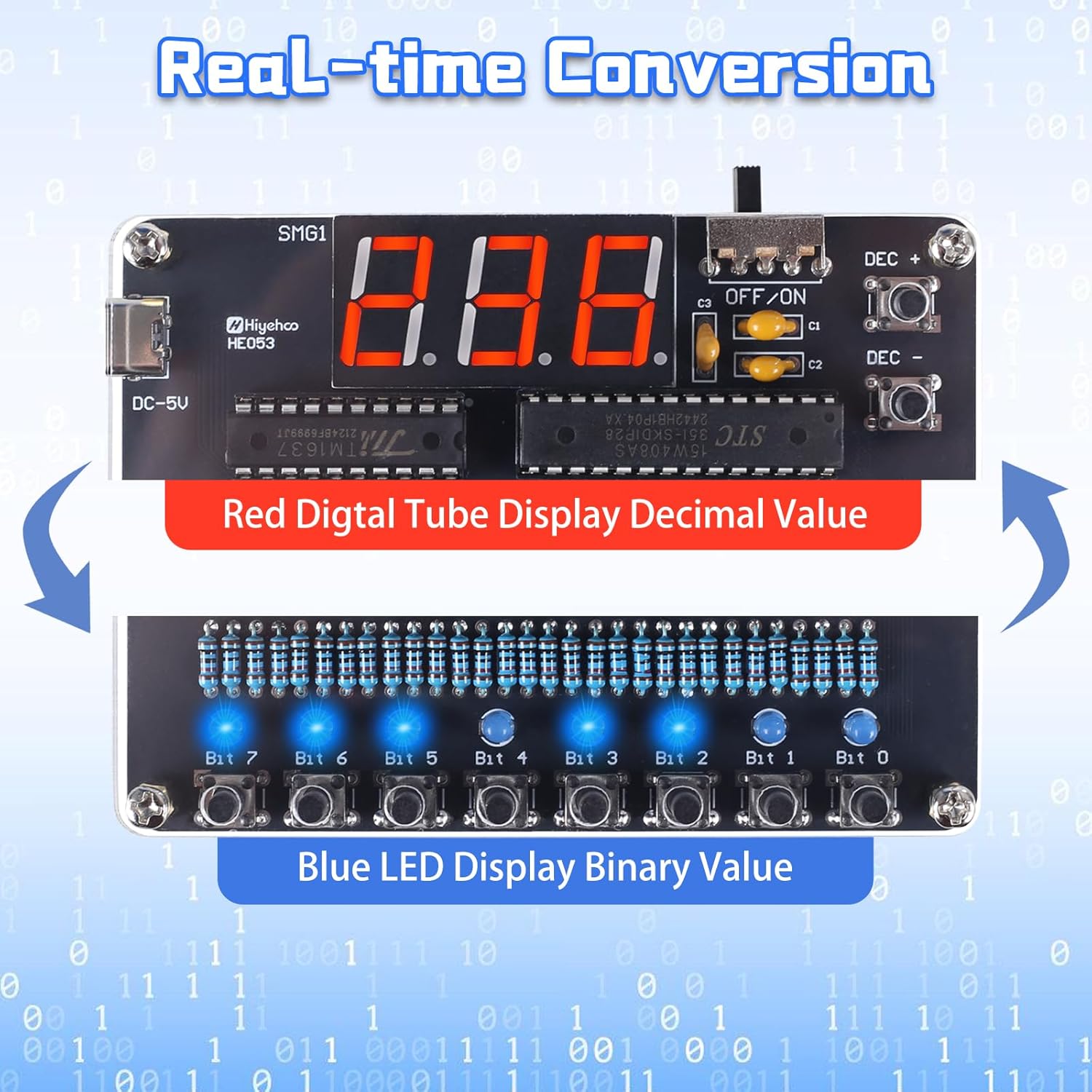 DIY Electronic Kit Binary to D - Diy Electronics Projects For Adults ulasan dan harga