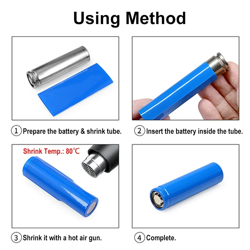 100~1000pcs PreCut 18650 Batte - Heat Shrink Tubing ulasan dan harga