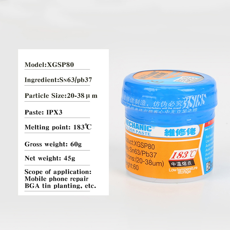 MECHANIC 183℃ Solder Tin Paste - Smd Solder Paste ulasan dan harga
